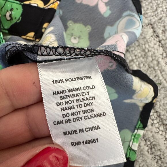 Care Bears Modern Button Collar Shirt Womens Size Small Black By Unique Vintage - Picture 11 of 11